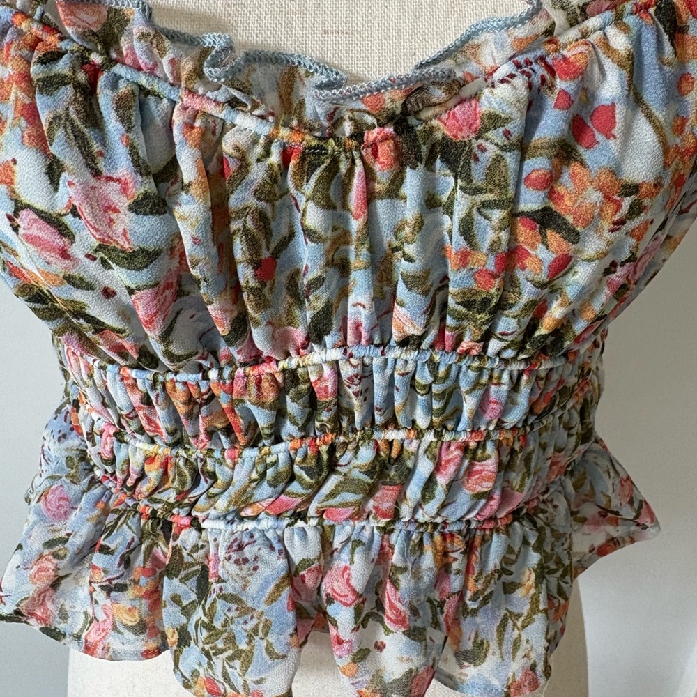 ASTR Floral Ruffle Blouse - Multicolor - Picture 6 of 6
